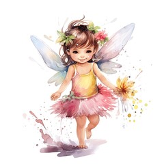 Fototapeta premium Drawing of a fairy kid for a kids bedroom