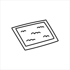 Hand drawn doodle pool line icon concept. Simple rectangular outdoor black outine element