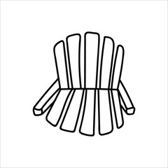 Hand drawn doodle Deck chair Line icon. Simple outdoor black outine element for summer