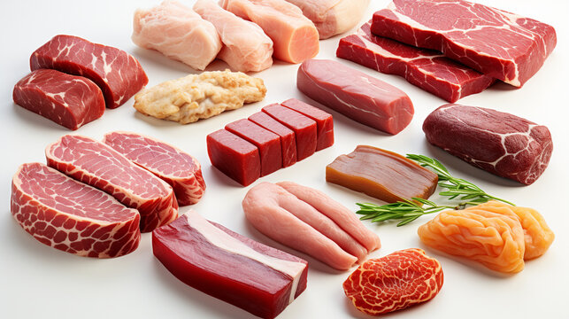 set of meat HD 8K wallpaper Stock Photographic Image