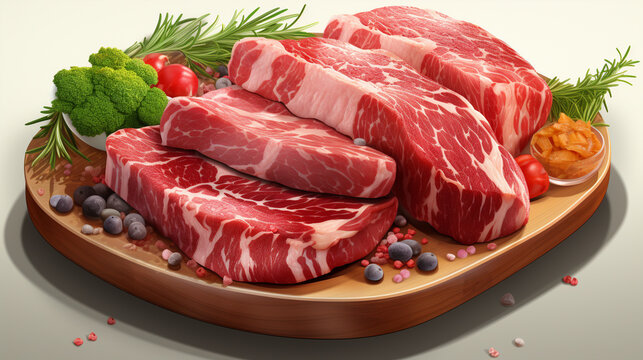 raw pork chops HD 8K wallpaper Stock Photographic Image