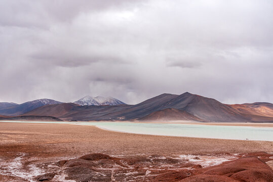 Freezing day at altiplanic lagoons in Atacama desert