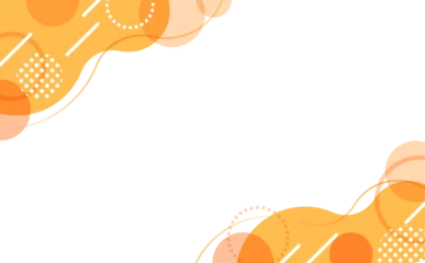 Tuinposter パステルカラーのポップなフレーム オレンジ背景なし_横3 © Peco