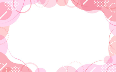 パステルカラーのポップなフレーム ピンク_背景なし_横1
