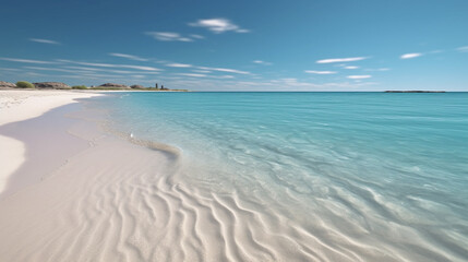 Fototapeta na wymiar sand beach and blue sky HD 8K wallpaper Stock Photographic Image