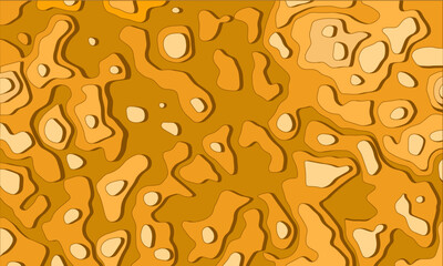 Top view of yellow mountains in desert. Vector illustration of abstract desert landscape background.