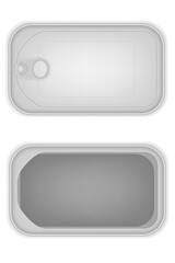 metal rectangular jar for products vector illustration