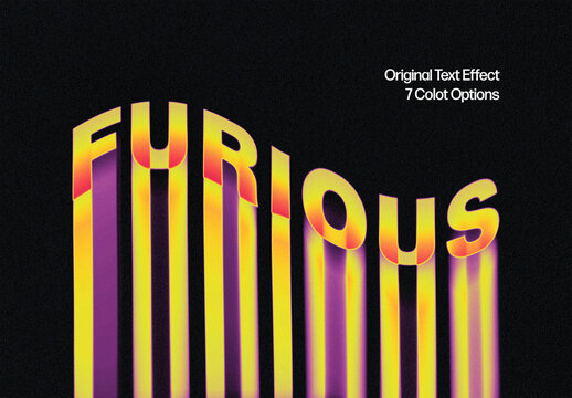 Retro Color Hovering Text Effect Mockup