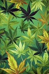 cannabis leaves Seamless Pattern
