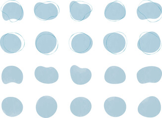 かわいい抽象的なゆるゆるフレーム　水・雫・雨・青フレーム　　Set of cute abstract shapes.Vector loose frame.　vector water frame set.