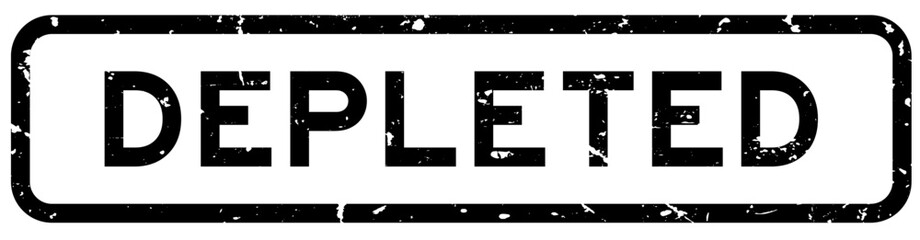 Obraz premium Grunge black depleted word square rubber seal stamp on white background