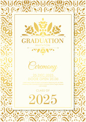 Obraz premium Elegant graduation invitation template with ornament