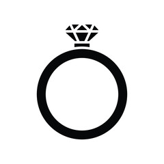 wedding ring icon vector design template in white background