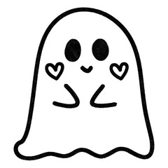 Cute ghost in Halloween Day