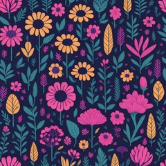 flower background, Diffusion Seamless patterns of flowers