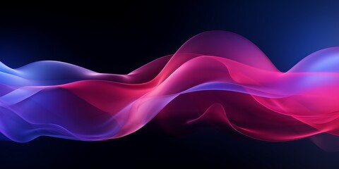 Abstract Music Waves in Pink and Blue Color with Long Exposure Effect, Creative Background with Copy Space, Generative AI