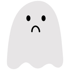Ghost with sad face icon isolated