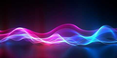 Colorful Wave Line Wallpaper with Light Red and Dark Cyan Neon Background, Generative AI