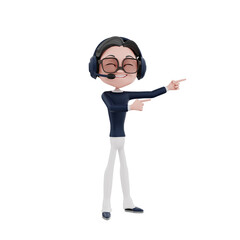 3d Character Customer Service  Illustration