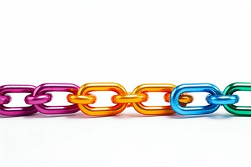 Rainbow Alloy Chain Isolated on Background. Generative ai