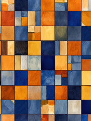 Fototapeta premium Geometric Illustration Background,Watercolor background with shades of orangeNavy blue ,abstract background