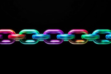 Rainbow Alloy Chain Isolated on Background. Generative ai