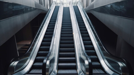Motion Escalators in a Modern Mall. Generative AI