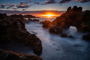 Sunrise at the beach of Los Cancajos.