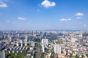Naklejka na ściany i meble Cityscape of Zhuzhou, Hunan Province, China