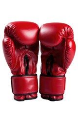Fototapeta na wymiar red boxing gloves isolated on transparent background . sport concept