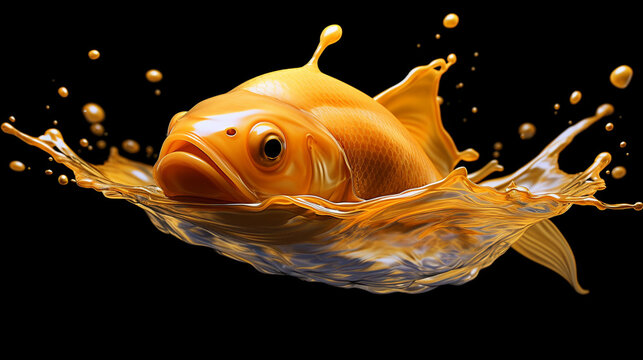 goldfish in aquarium HD 8K wallpaper Stock Photographic Image