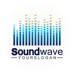 Sound wave logo and symbol vector