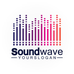 Sound wave logo and symbol vector
