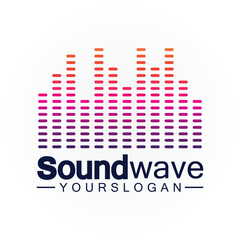 Sound wave logo and symbol vector