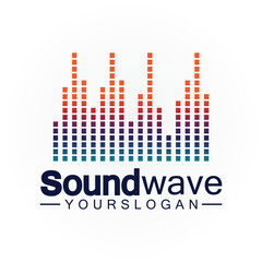Sound wave logo and symbol vector