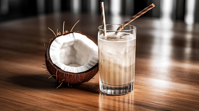coconut milk cocktail HD 8K wallpaper Stock Photographic Image