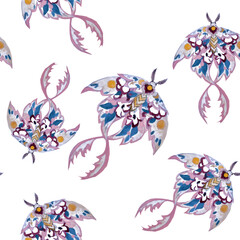 very bright butterflies on a white background 