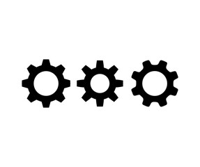 Gear set. Black gear wheel icons on white background. Gear wheel icon. Set of Black gear wheel icons vector design and illustration.
