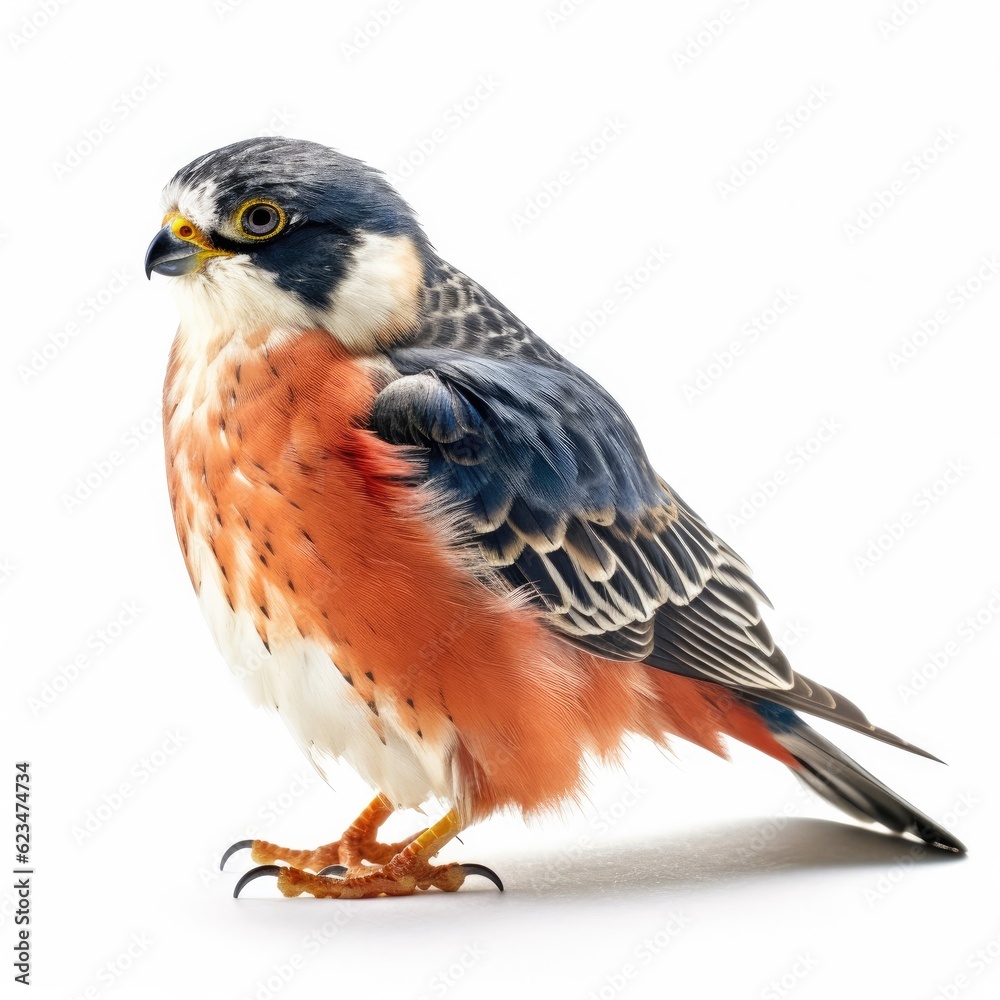 Wall mural Eurasian hobby bird isolated on white. Generative AI