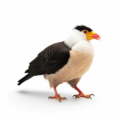 Fototapeta premium Crested caracara bird isolated on white. Generative AI