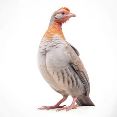 Obraz premium Gray partridge bird isolated on white. Generative AI