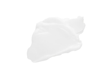 A smear of white cream on a blank background. PNG