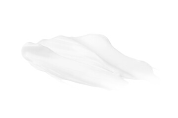 A smear of white cream on a blank background. PNG