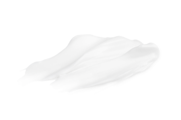 A smear of white cream on a blank background. PNG