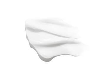 A smear of white cream on a blank background. PNG