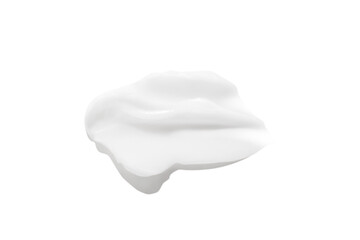 A smear of white cream on a blank background. PNG