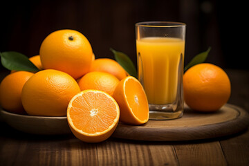 orange juice and oranges
