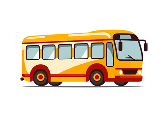 Fototapeta na wymiar A bus on white background. Vector illustration in a flat style
