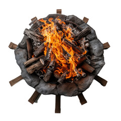 Camping fire pit tripod isolated on transparent background. Generative AI