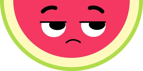 Watermelon Face Looking Right Mistrust